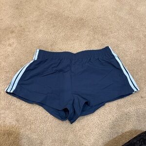 Women's Blue Athletic Shorts with Stripes